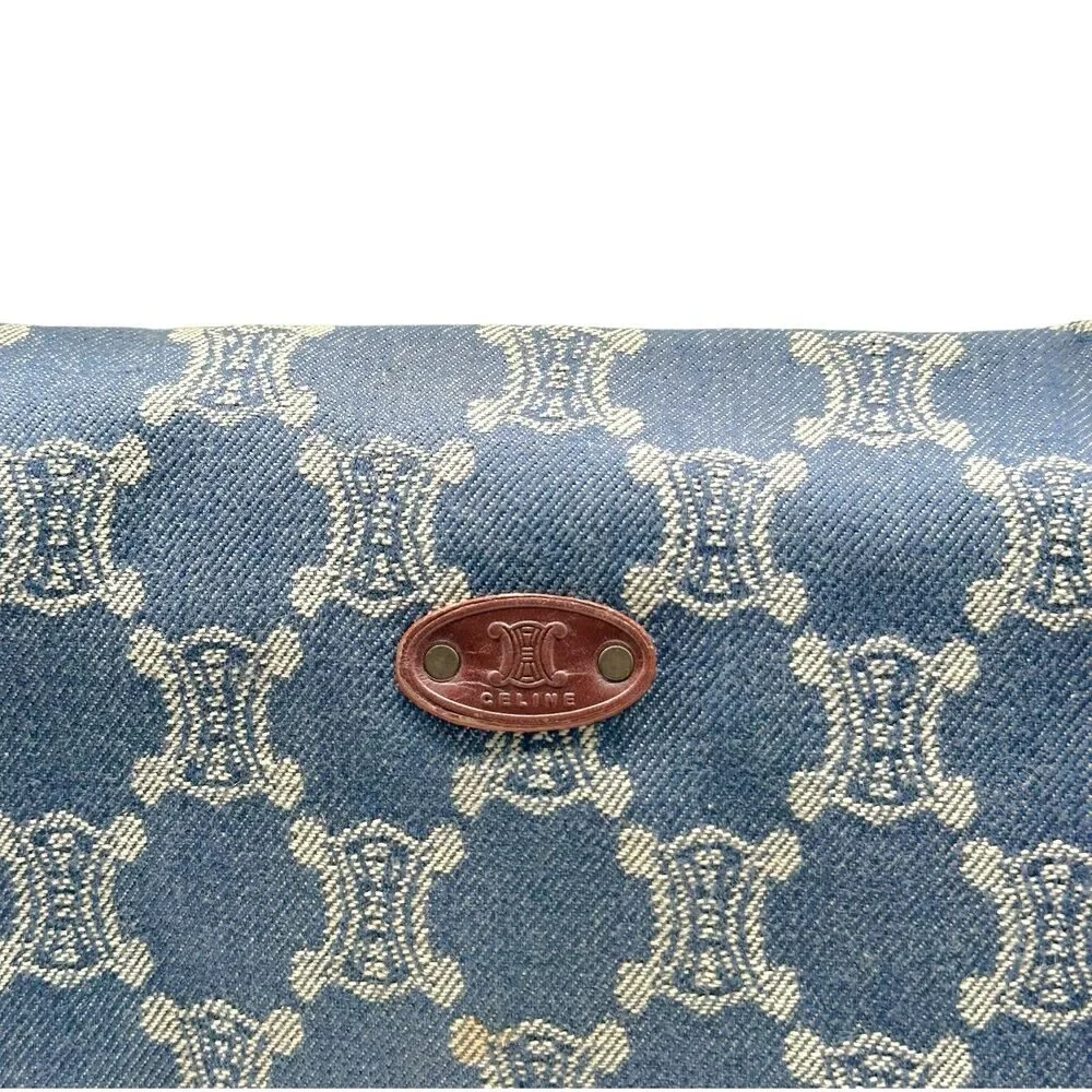 Celine Denim Triomphe Monogram Poulbot Bag - Picture 8 of 12
